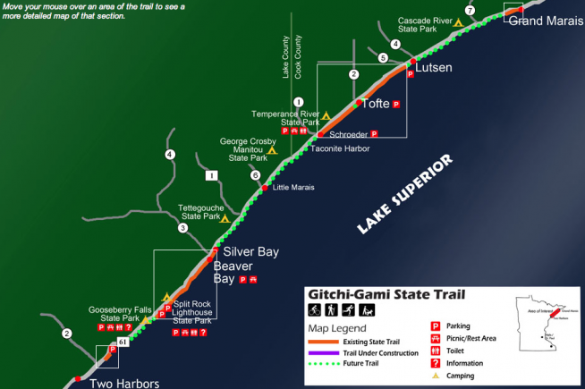 Gitchi-Gami State Bike Trail (GGST)  – Gooseberry Falls Start Point